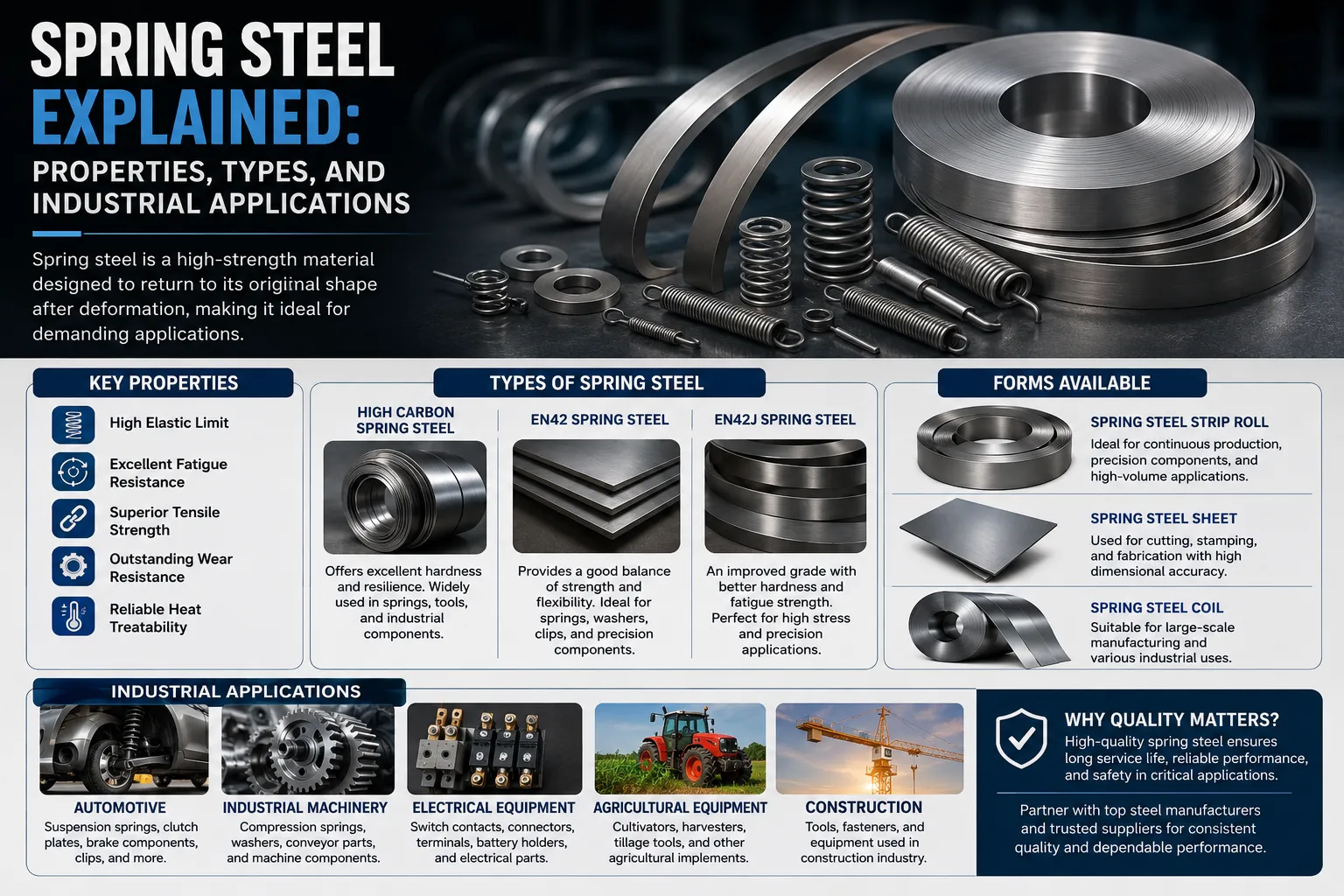 Everything You Need to Know About Spring Steel: Properties, Types, and Uses