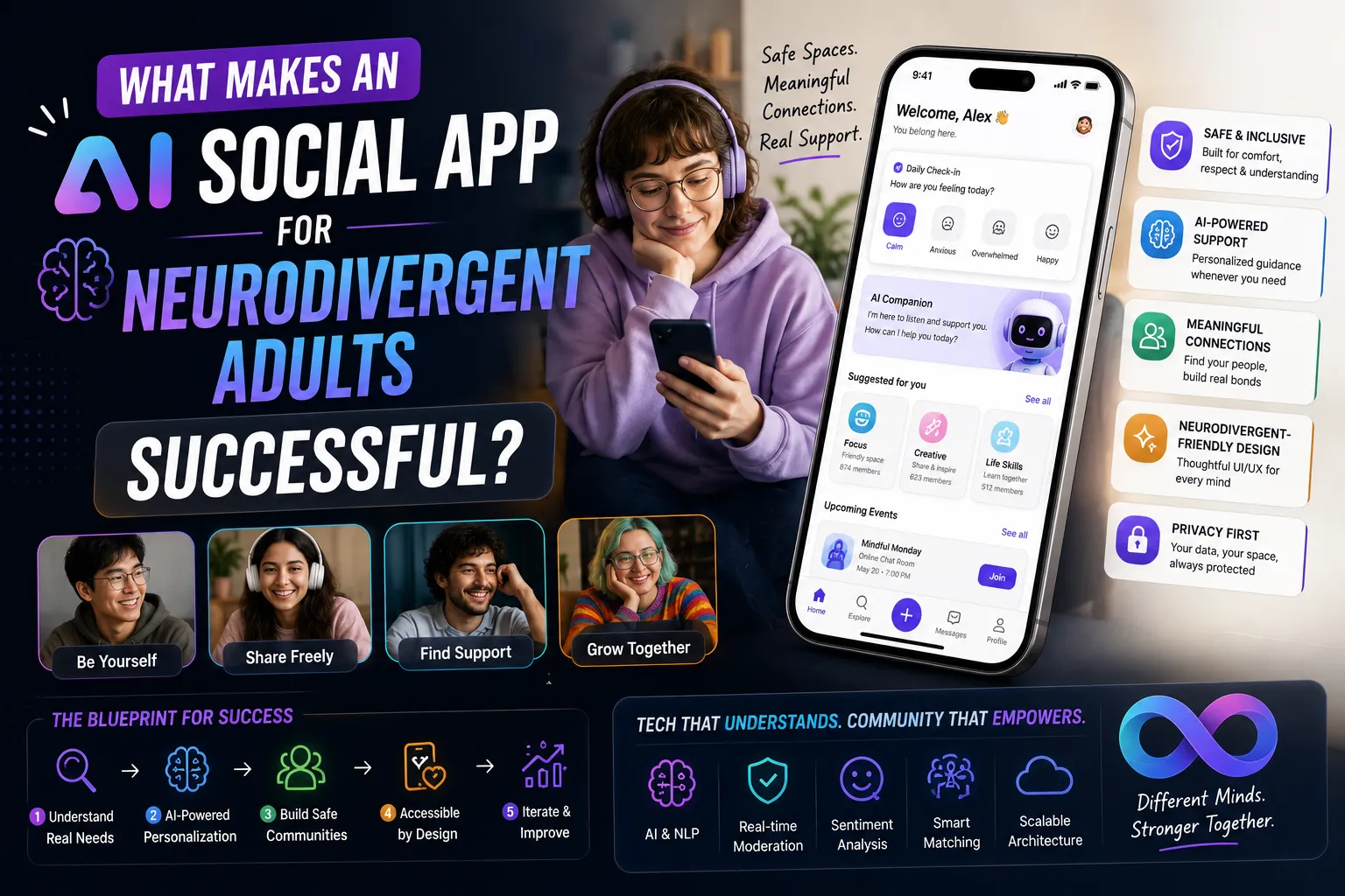 What Makes an AI Social App for Neurodivergent Adults Successful