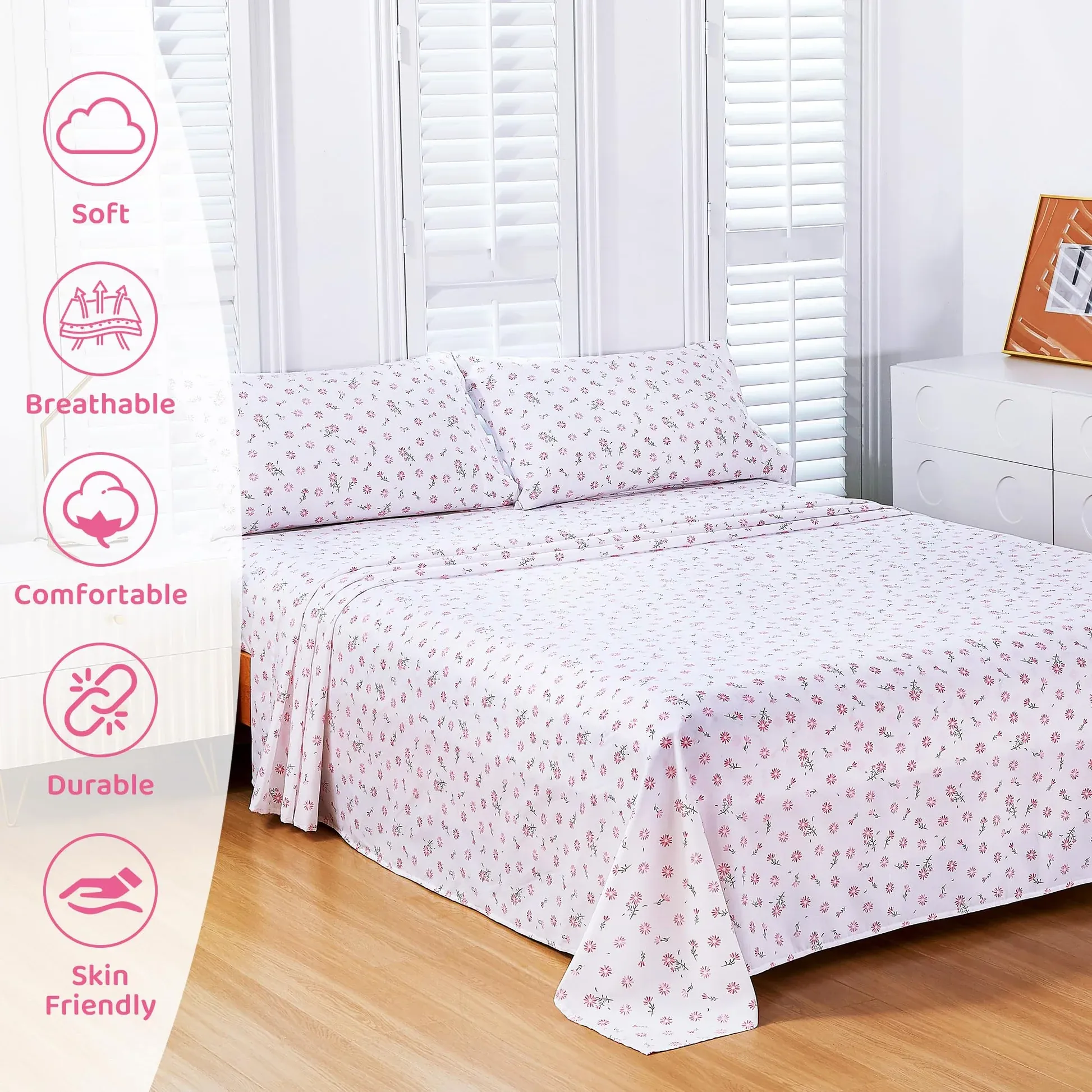 Transform Your Bedroom with a Beautiful Flower Patterned Bed Sheet Set