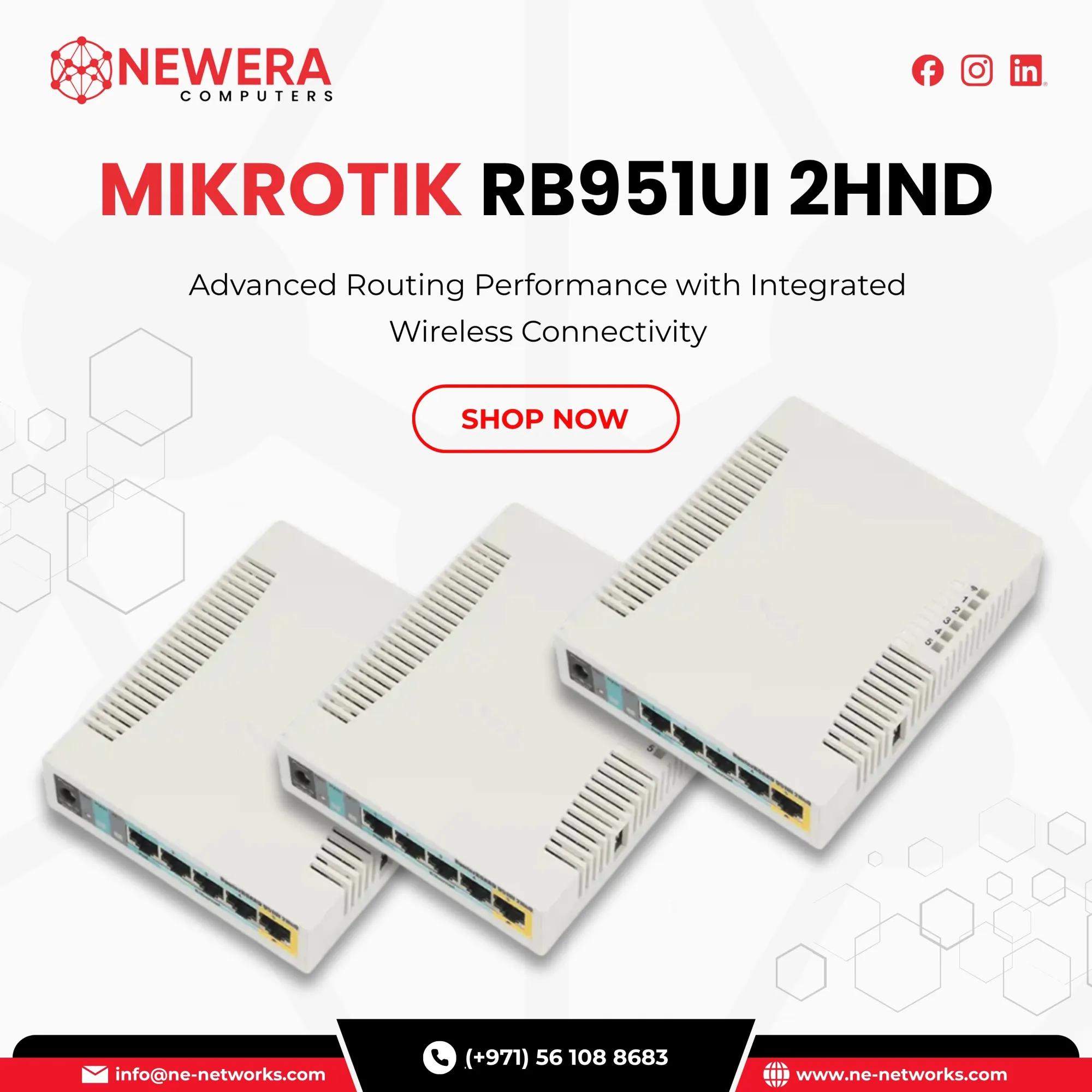 Buy MikroTik RB951Ui 2HnD in Dubai for Reliable Wireless Routing and Network Connectivity | Newera Computers