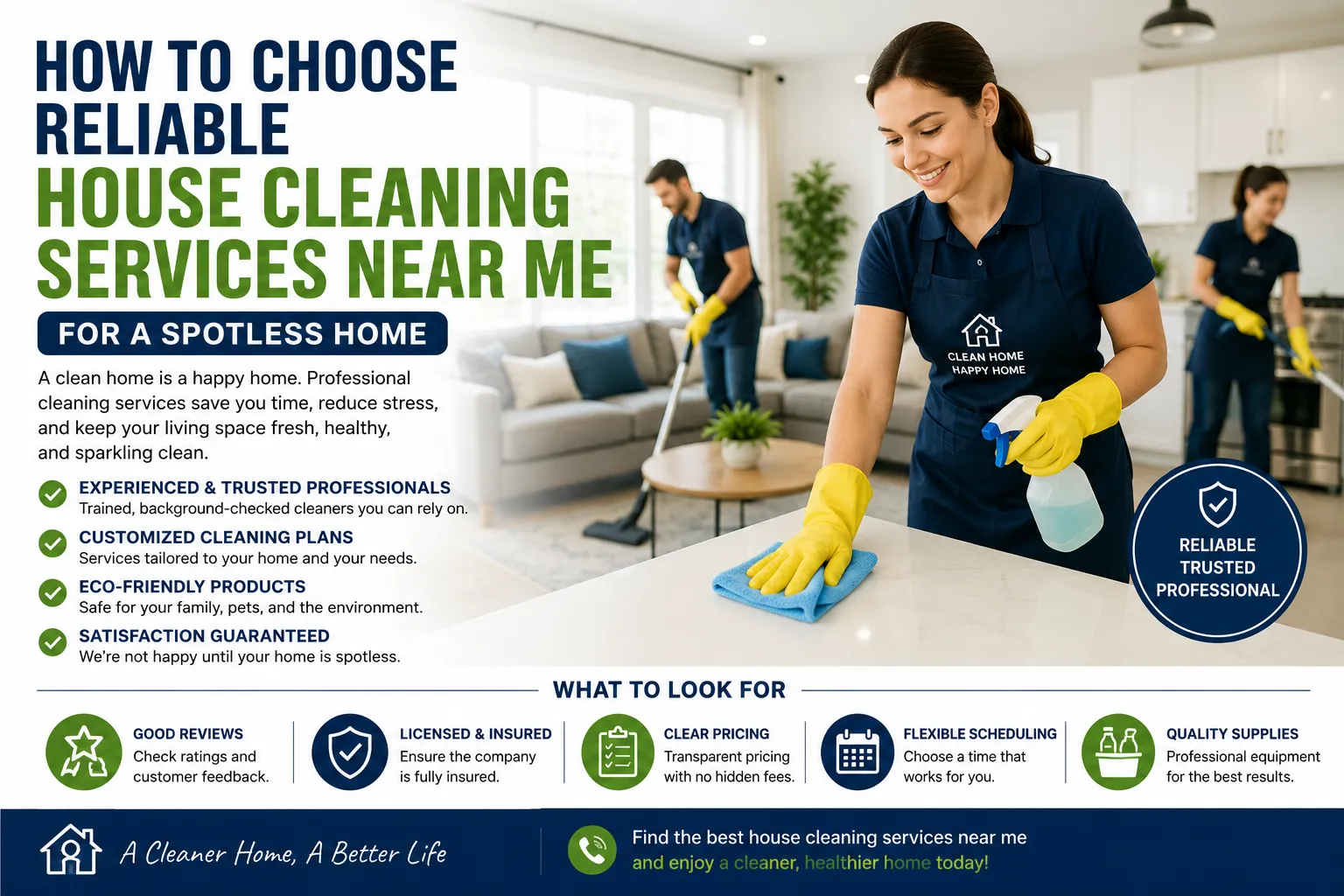 How to Choose Reliable House Cleaning Services Near Me for a Spotless Home