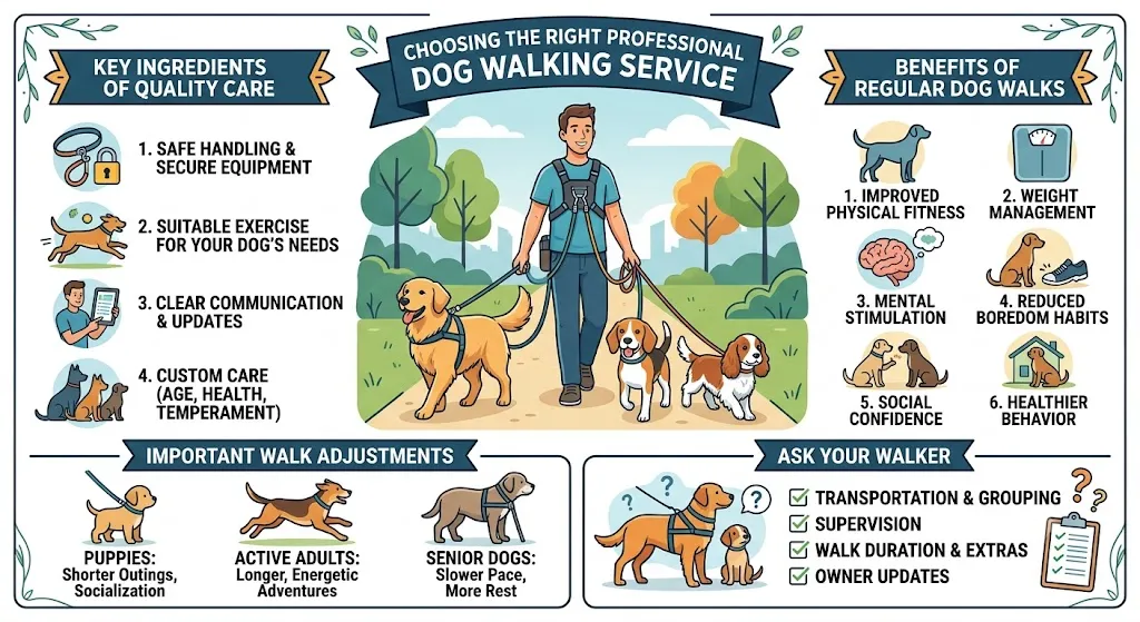 What should I expect from professional dog walking services?
