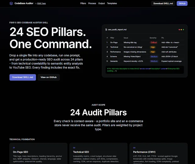 Meet F9XR's SEO CodeBase Auditor SKILL: Let Your AI Agent Run Your SEO Audit