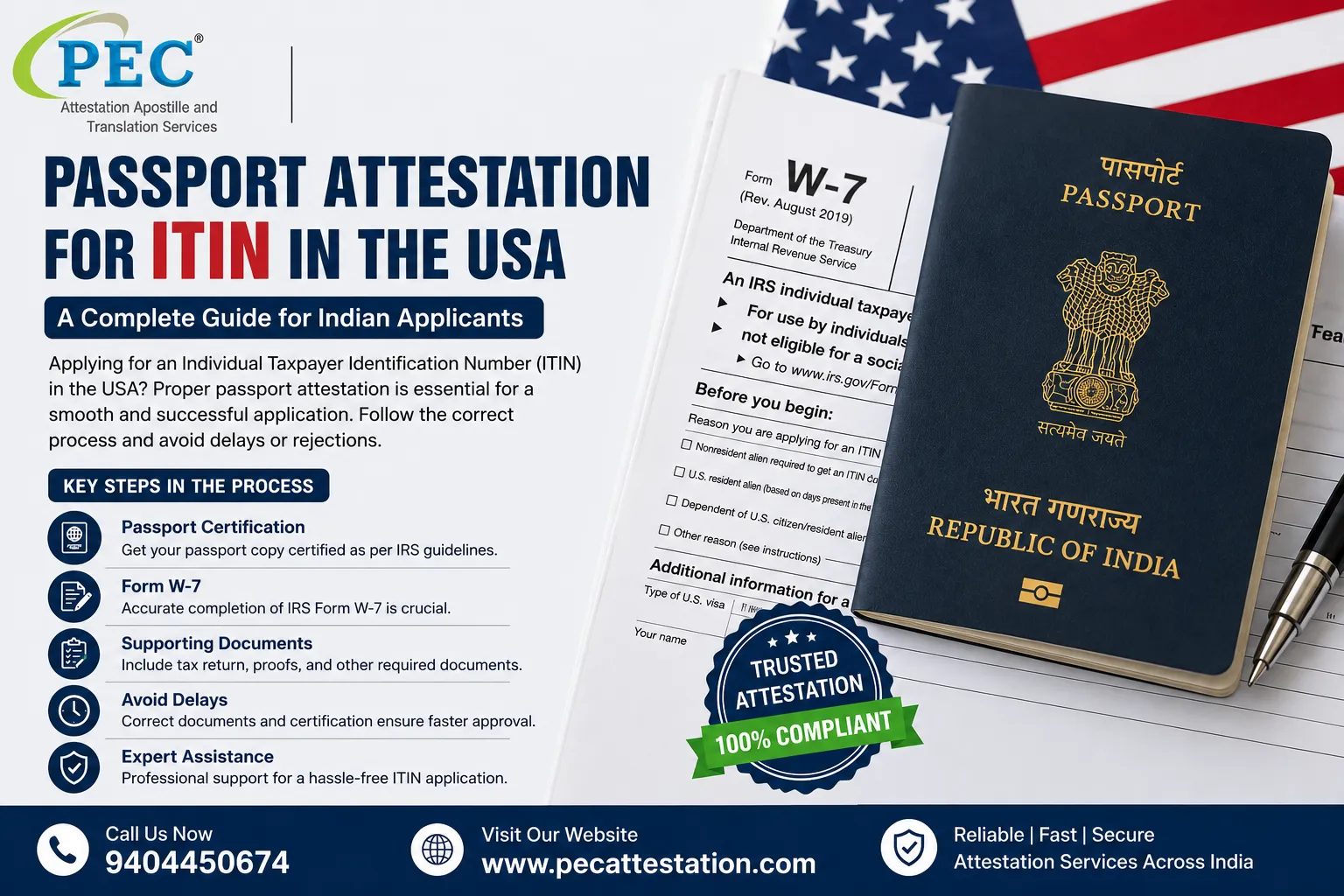 Passport Attestation for ITIN in the USA: A Complete Guide for Indian Applicants (2026)