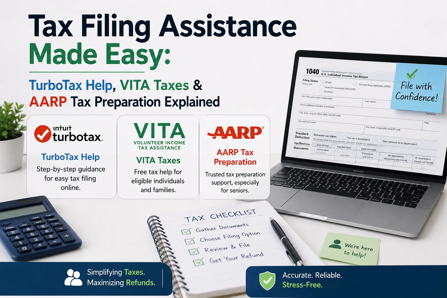Tax Filing Assistance 101: Comparing TurboTax, AARP Tax Preparation, and VITA Programs