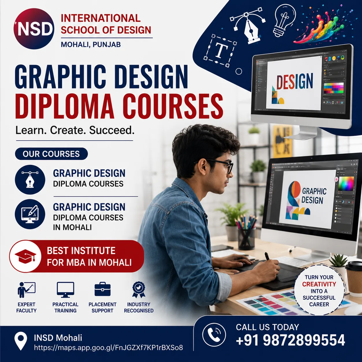 Graphic Design Diploma Courses with Practical Training and Placement Support
