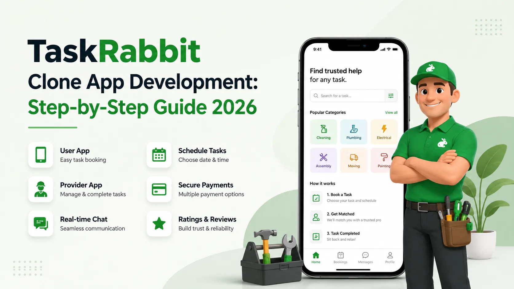 TaskRabbit Clone App Development: Step-by-Step Guide 2026