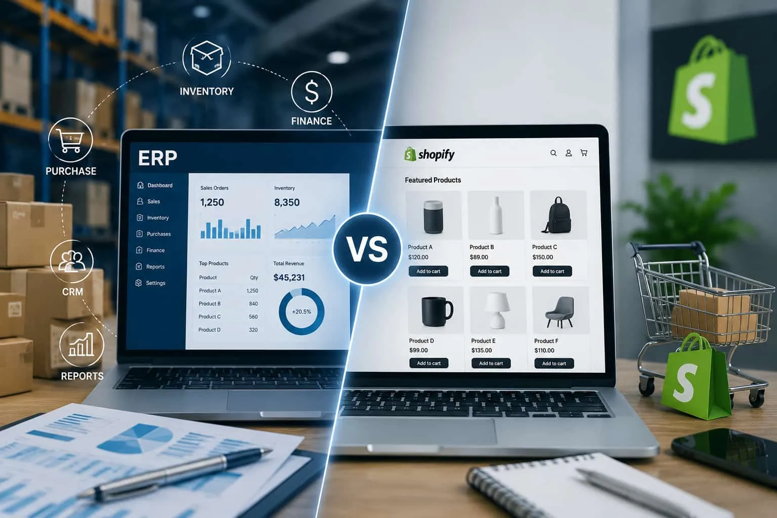 ERP Connected Ecommerce vs Shopify: Which Is Better for B2B?