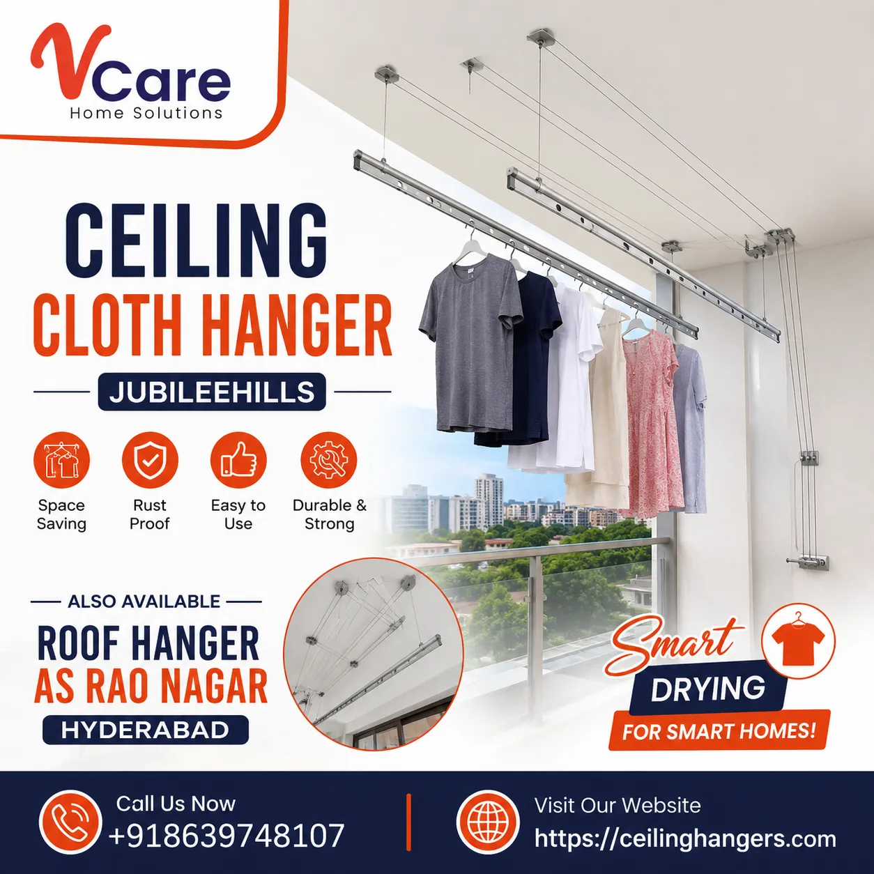 Ceiling Cloth Hanger Jubilee Hills & Roof Hanger AS Rao Nagar Hyderabad: The Smart Solution for Modern Homes