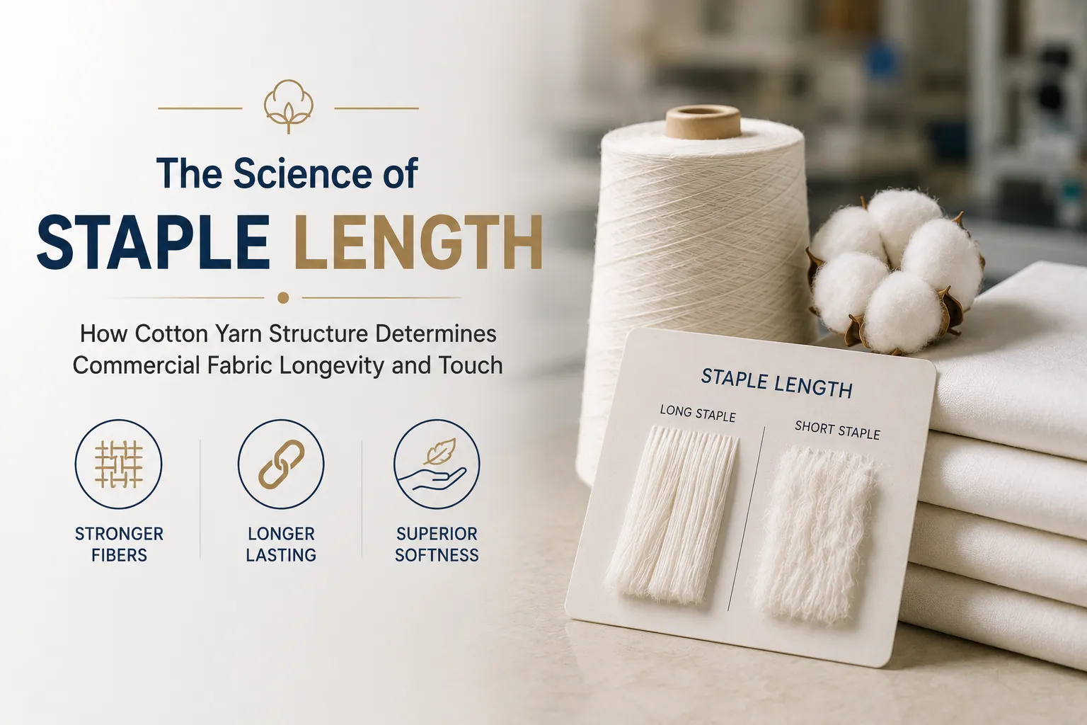 The Science of Staple Length: How Cotton Yarn Structure Determines Commercial Fabric Longevity and Touch