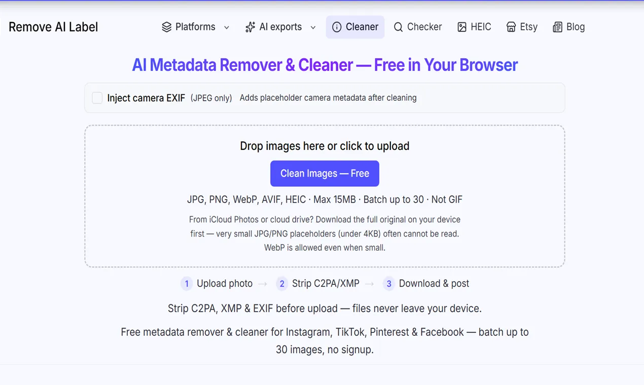Best Free Tool: Remove AI Metadata from Images