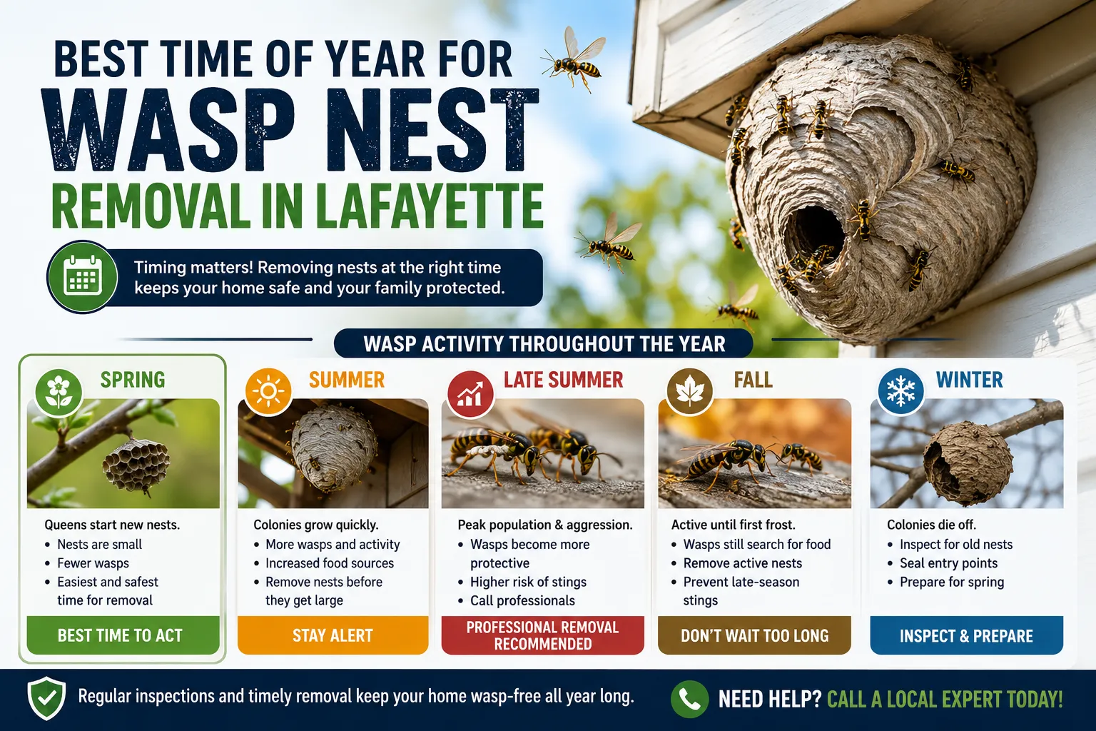 Best Time of Year for Wasp Nest Removal in Lafayette
