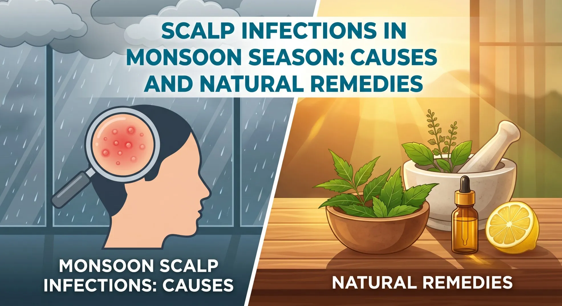 Scalp Infections in Monsoon Season: Causes and Natural Remedies