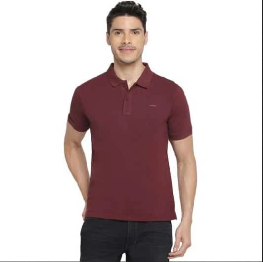 Wrangler Regular Fit Green Solid Polo T-Shirt