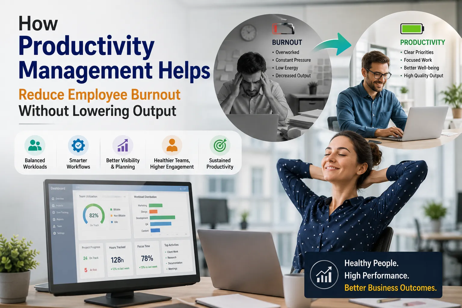 How Productivity Management Helps Reduce Employee Burnout Without Lowering Output