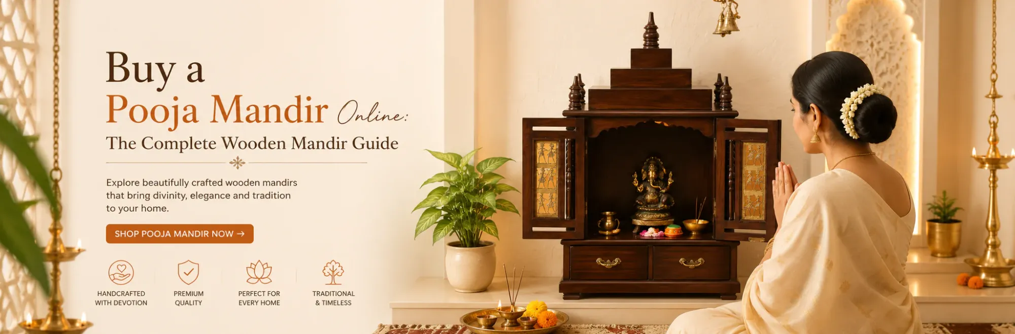 Buy a Pooja Mandir Online: The Complete Wooden Mandir Guide