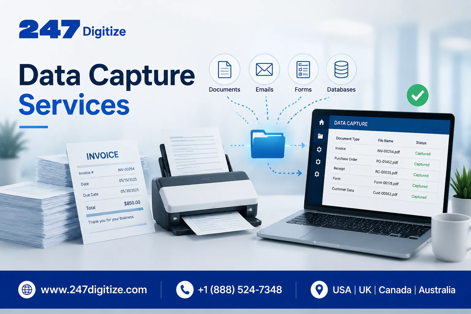 Data Capture Service: Helping Businesses Digitize Information Across the USA, UK, Canada, and Australia