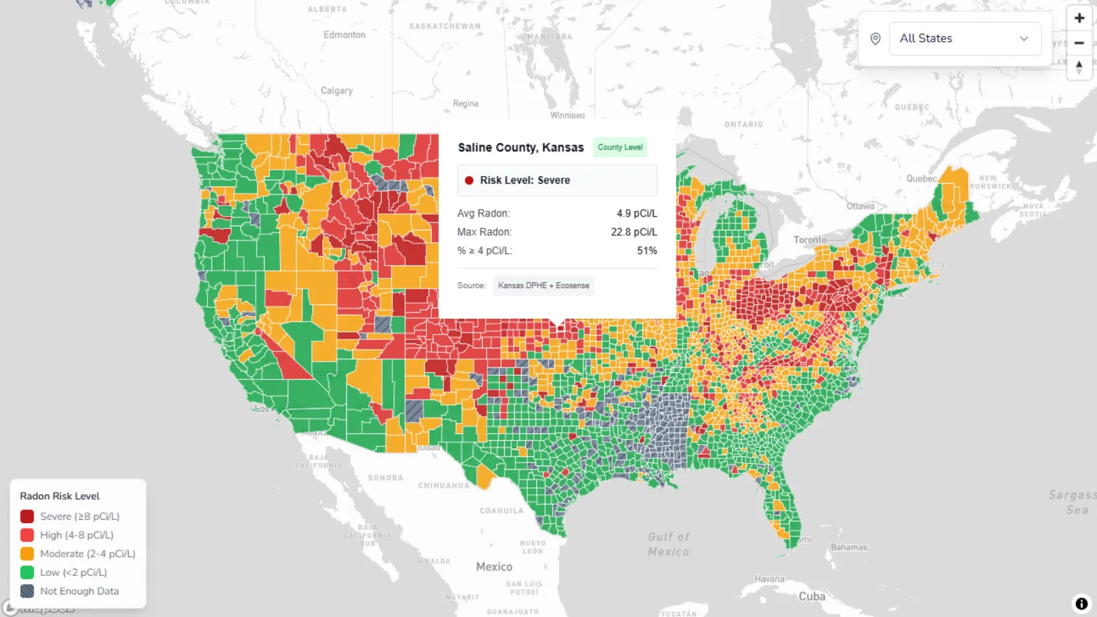 Is Your Neighbor's Radon Level Lower Than Yours?