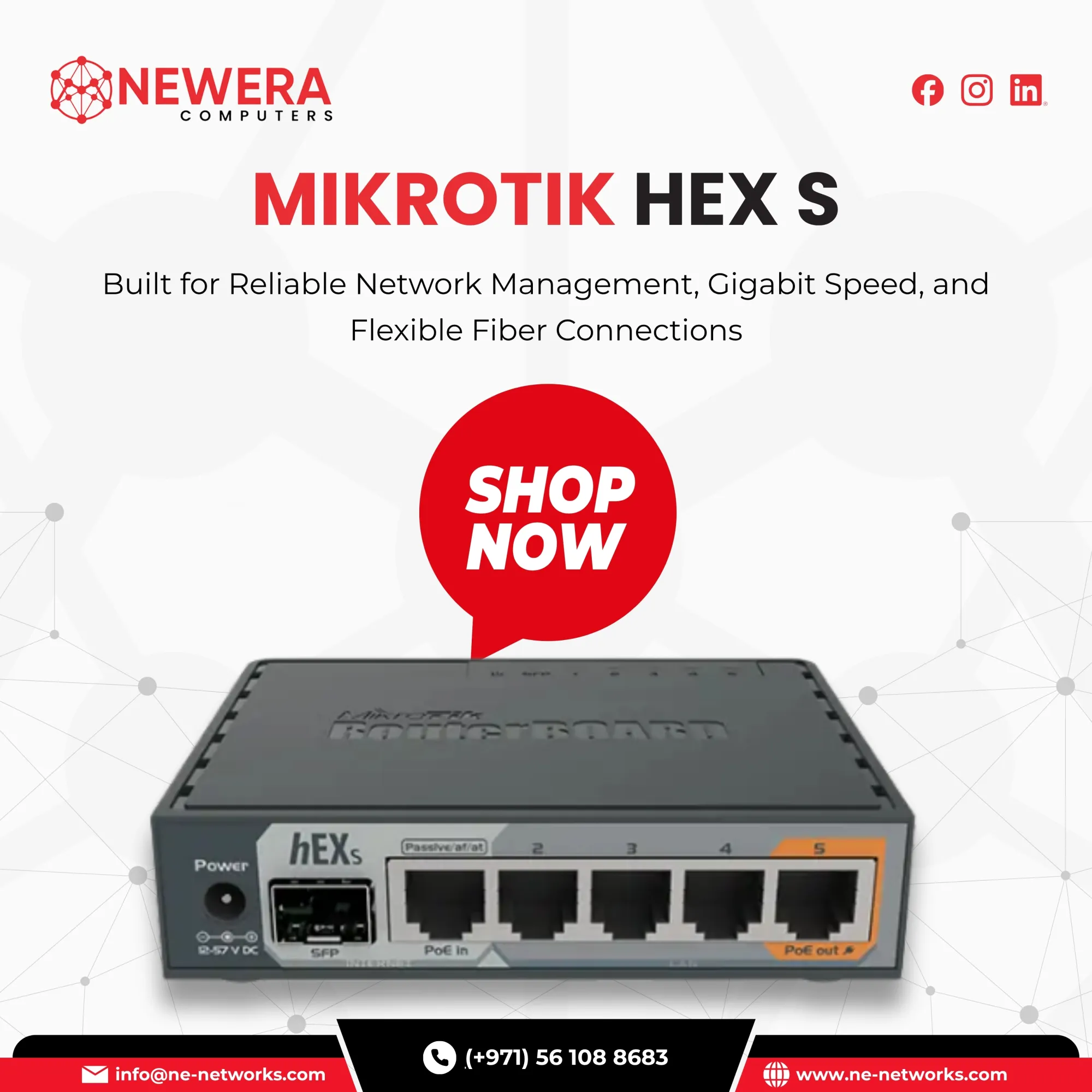 Buy MikroTik hEX S Gigabit Router with SFP Connectivity – Newera Computers