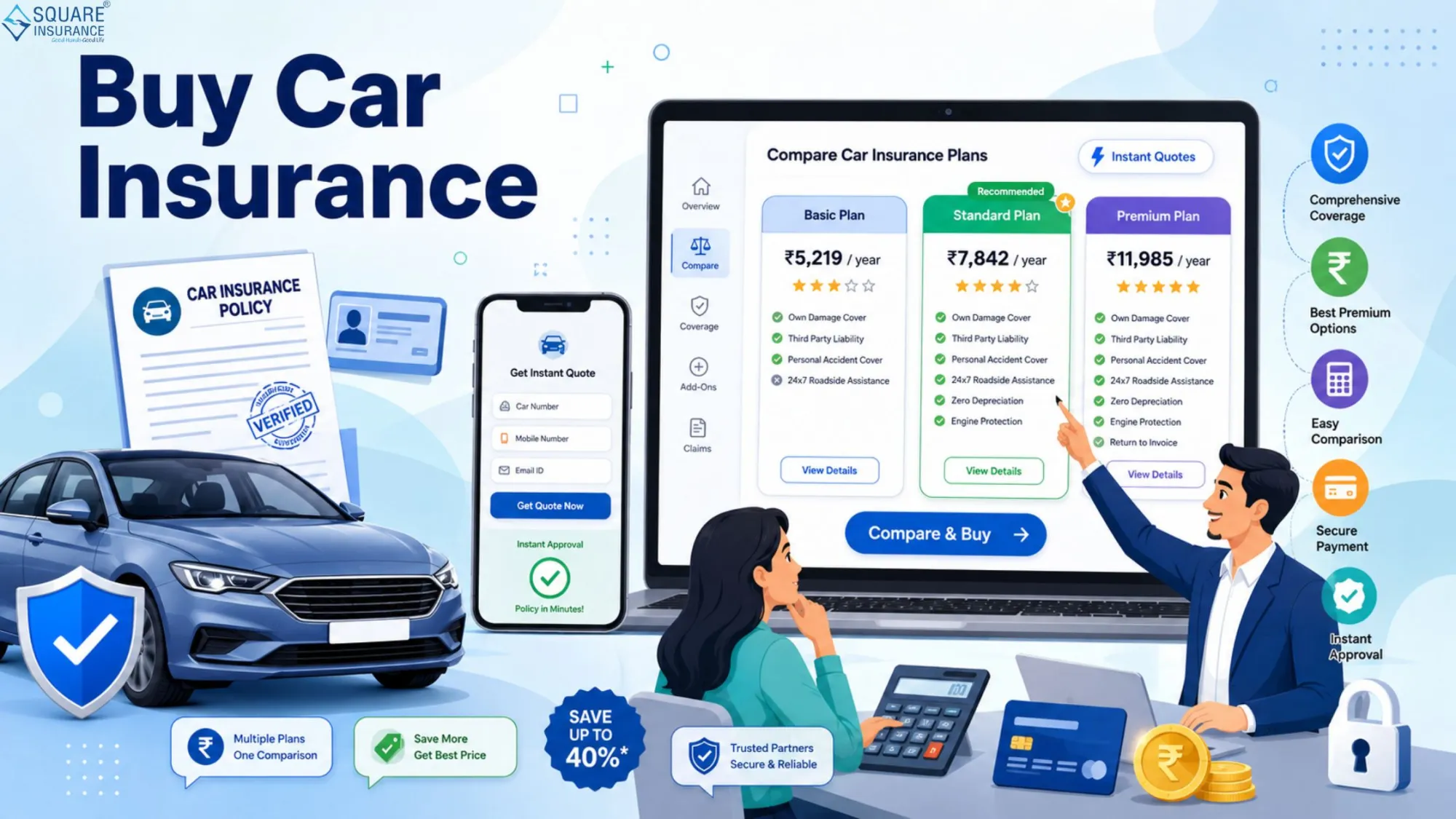 Buy Car Insurance Online with Easy Comparison and Instant Quotes