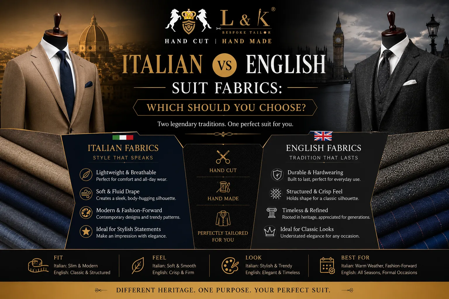 Italian vs English Suit Fabrics: Which Should You Choose?