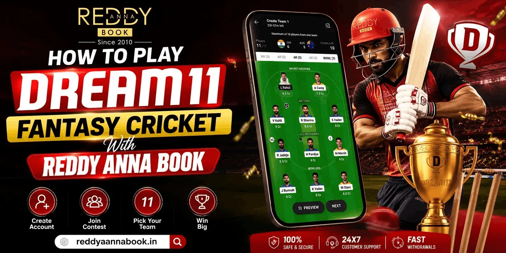How to Play Dream11 Fantasy Cricket with Reddy Anna Book: Complete Guide