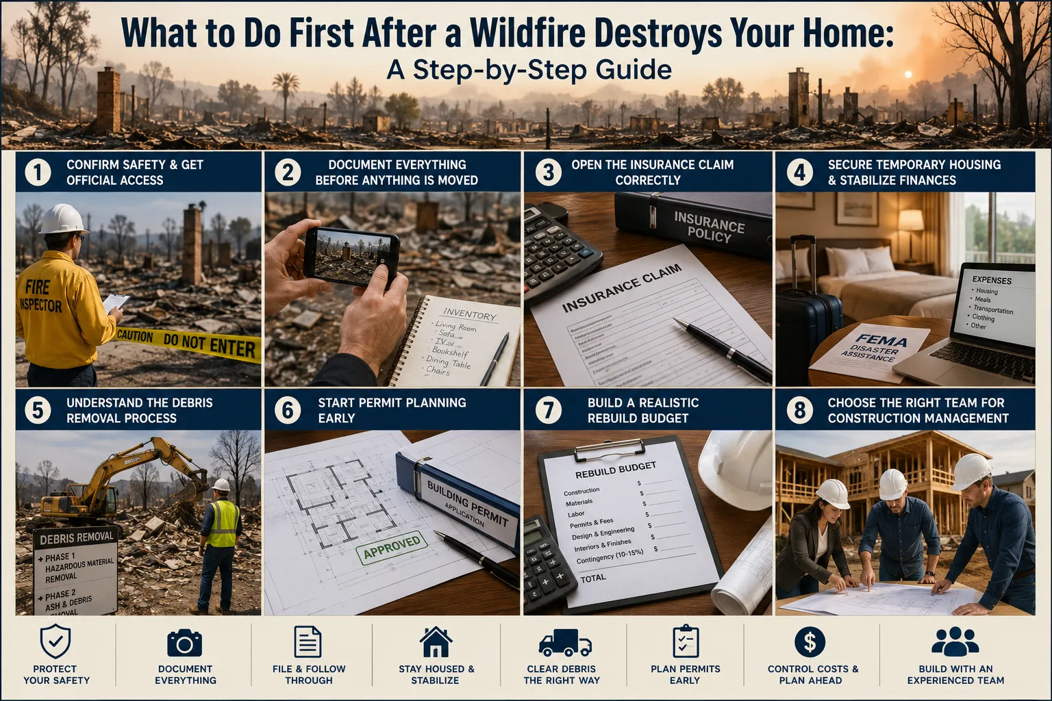 What to Do First After a Wildfire Destroys Your Home: A Step-by-Step Guide
