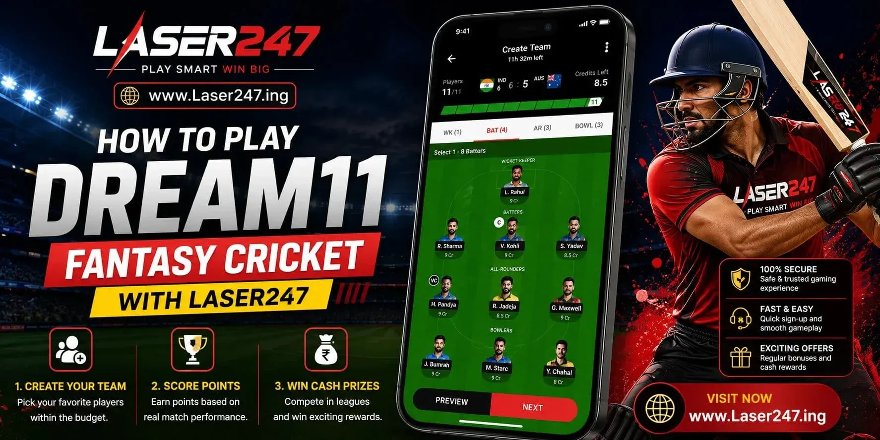 How to Pick the Best Dream11 Fantasy Cricket Team with Laser247