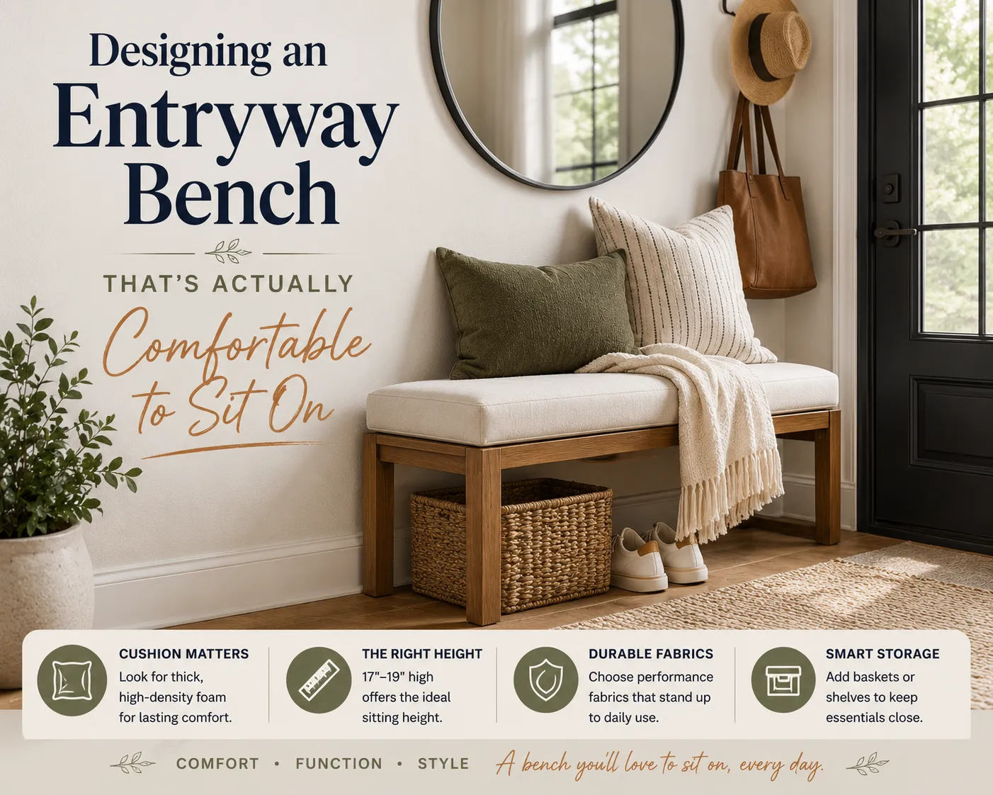 Designing an Entryway Bench That's Actually Comfortable to Sit On