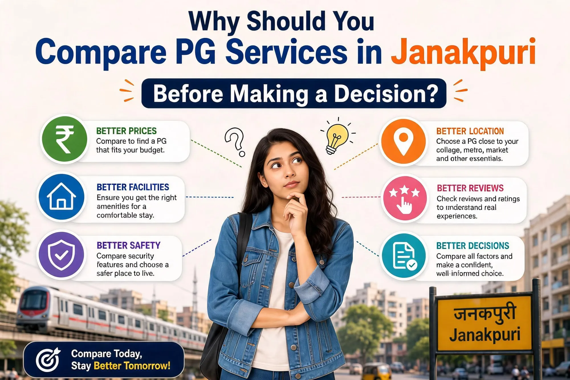 Why Should You Compare PG Services in Janakpuri Before Making a Decision?