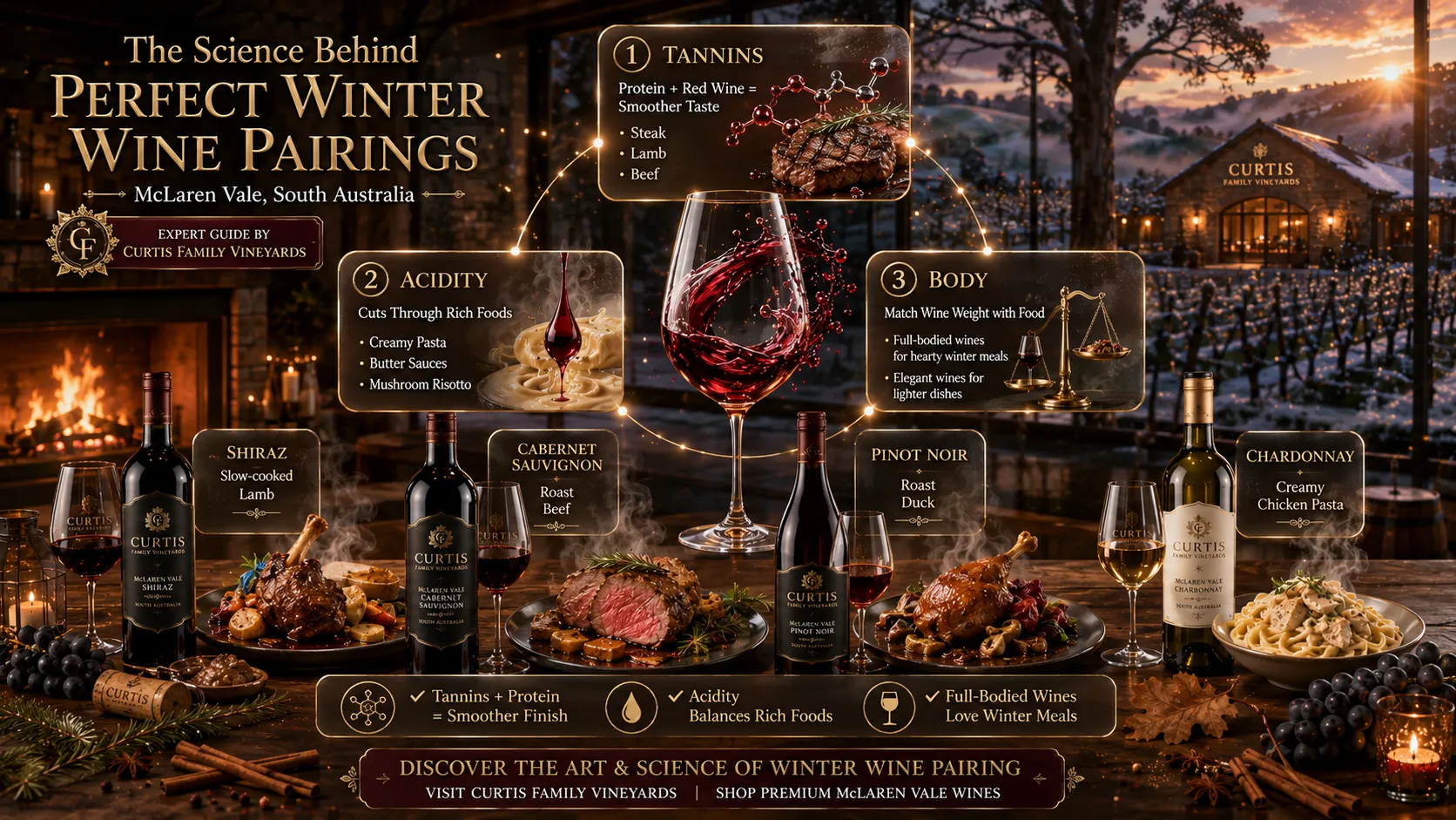 The Science Behind Winter Wine Pairings in McLaren Vale, South Australia: A Complete Guide from Curtis Family Vineyards