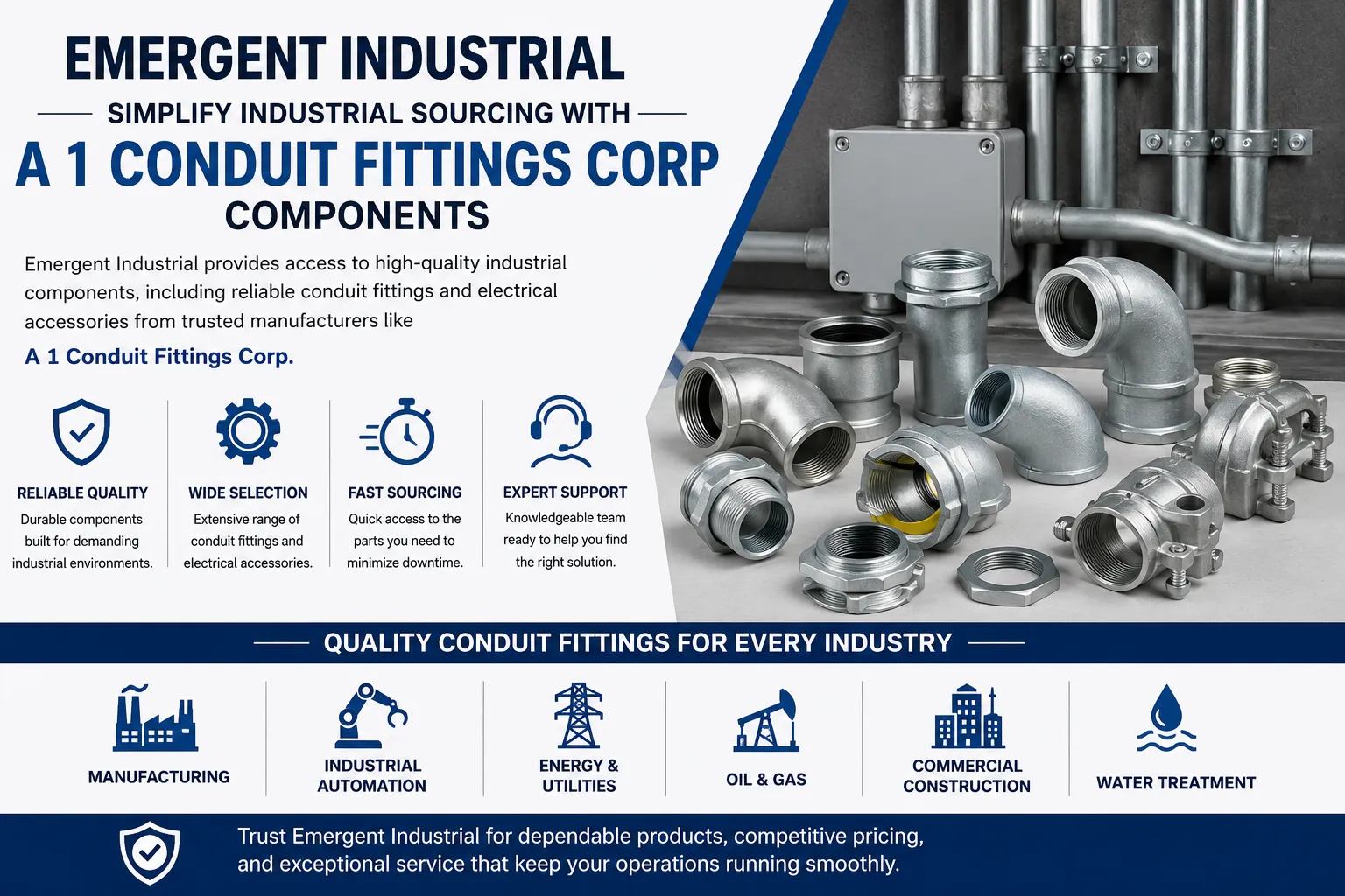 Emergent Industrial: Simplify Industrial Sourcing with A 1 Conduit Fittings Corp Components