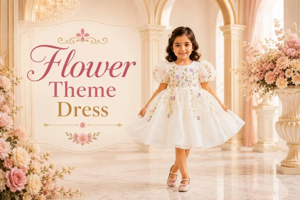 Flower Theme Dress: Bring Nature's Beauty to Your Little Girl's Special Day