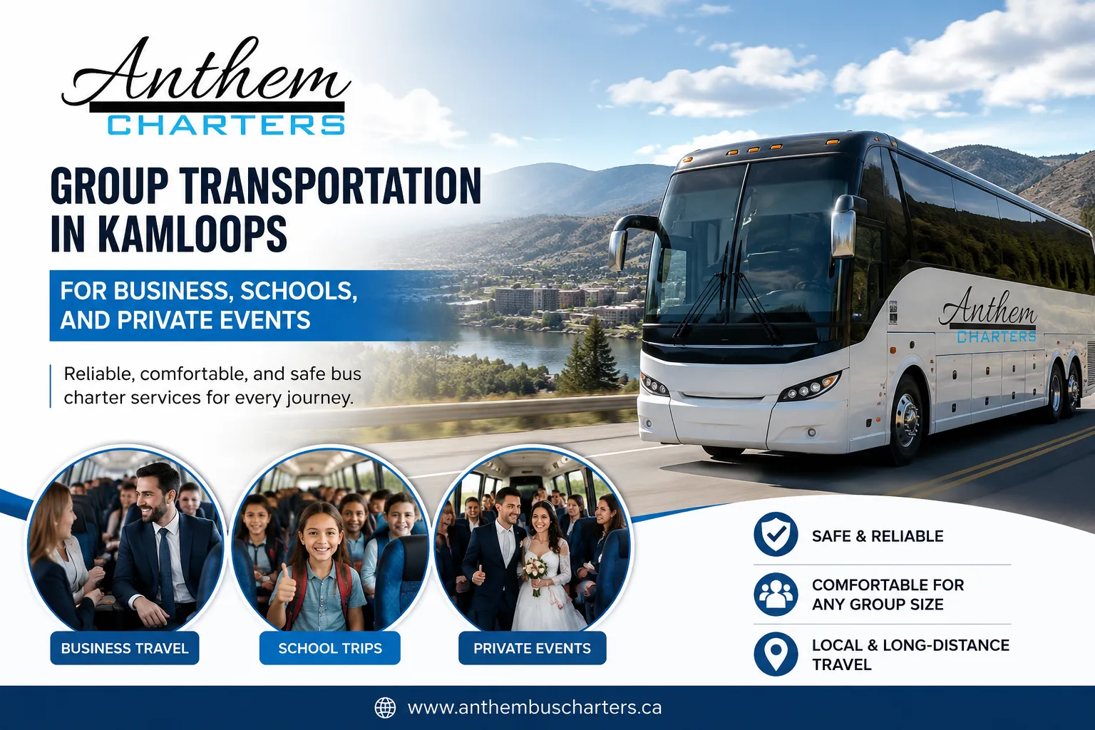 Group Transportation in Kamloops for Business, Schools, and Private Events