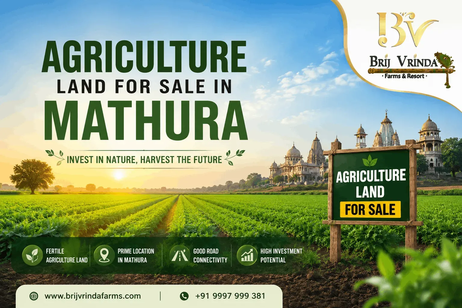 Agriculture Land for Sale in Mathura: A Smart Investment for Farming and Future Growth