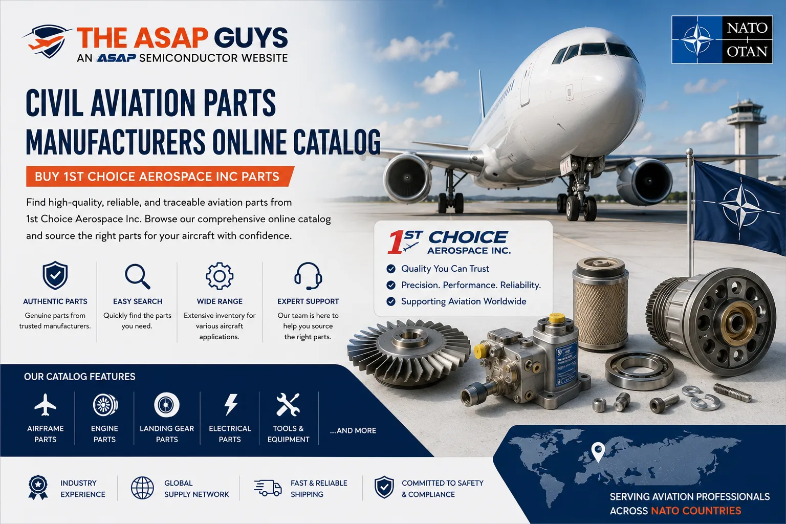 Civil Aviation Parts Manufacturers Online Catalog: Buy 1st Choice Aerospace Inc Parts with Confidence