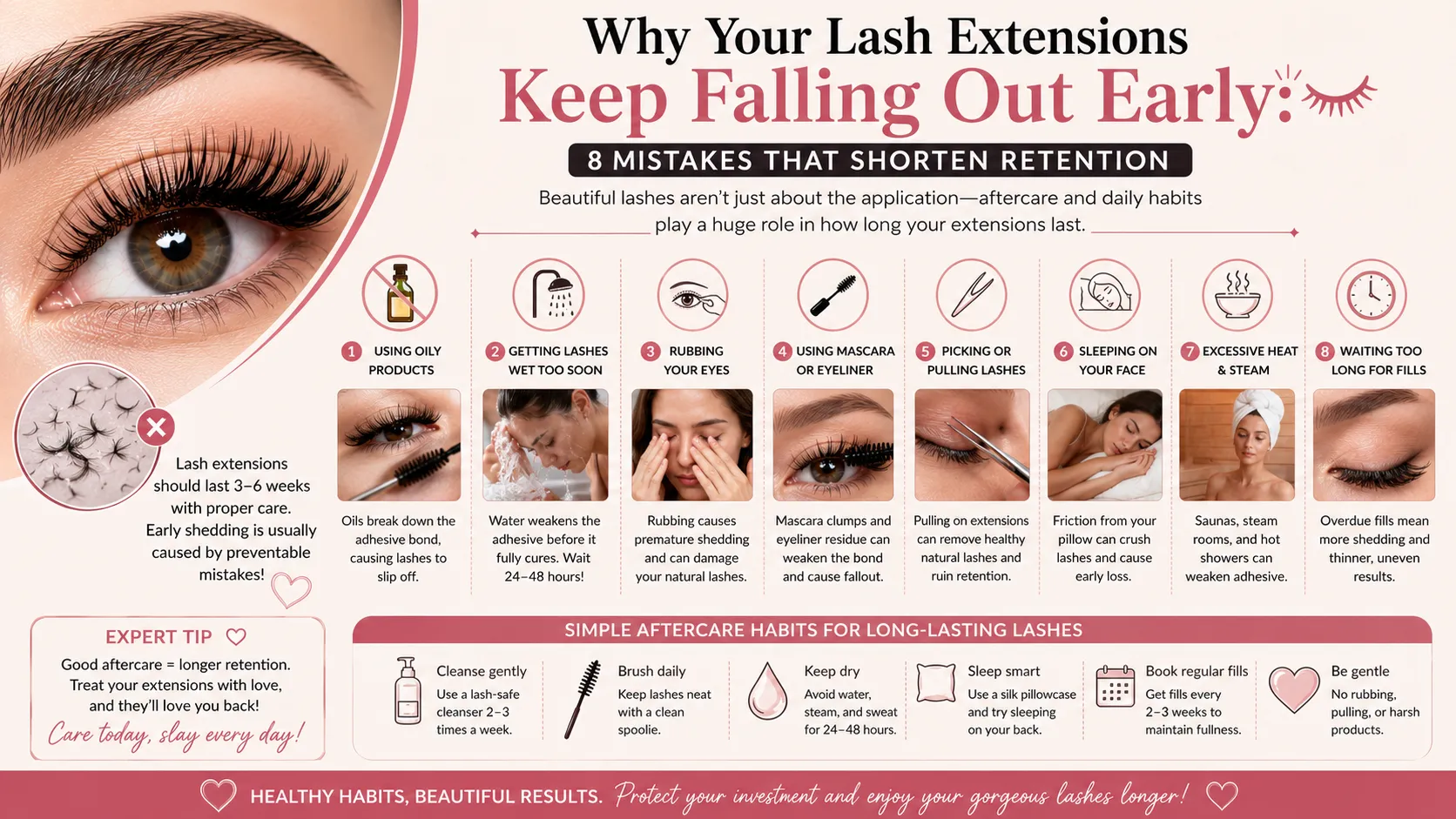 Why Your Lash Extensions Keep Falling Out Early: 8 Mistakes That Shorten Retention