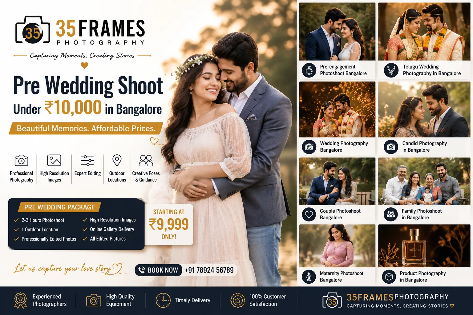 Pre Wedding Shoot Under ₹10,000 in Bangalore – Affordable Packages That Capture Your Love Story