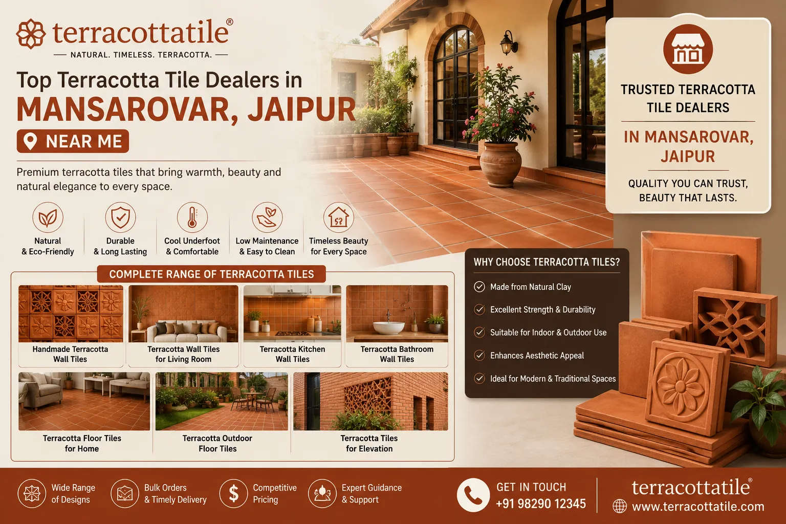 Top Terracotta Tile Dealers in Mansarovar, Jaipur Near Me – Complete Buying Guide