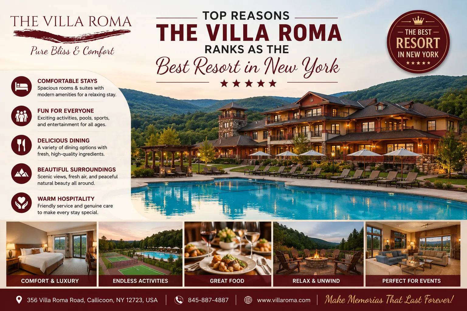 Top Reasons The Villa Roma Ranks as the Best Resort in New York