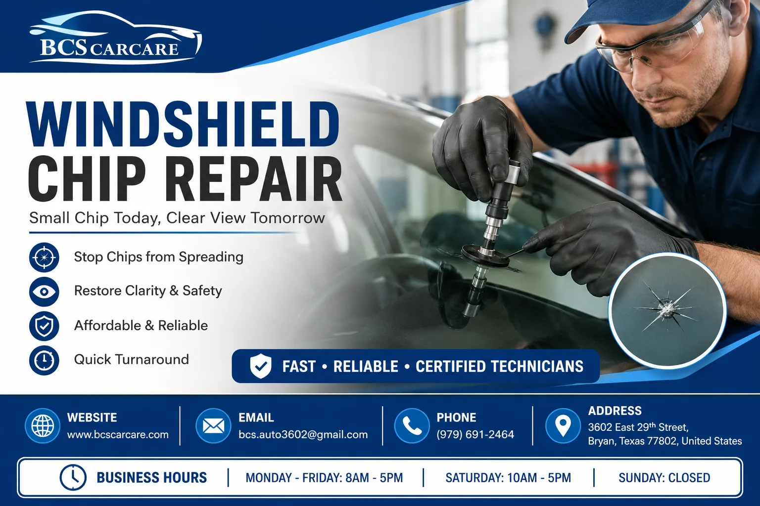 Windshield Chip Repair: Why Early Repairs Protect Your Safety and Save Money