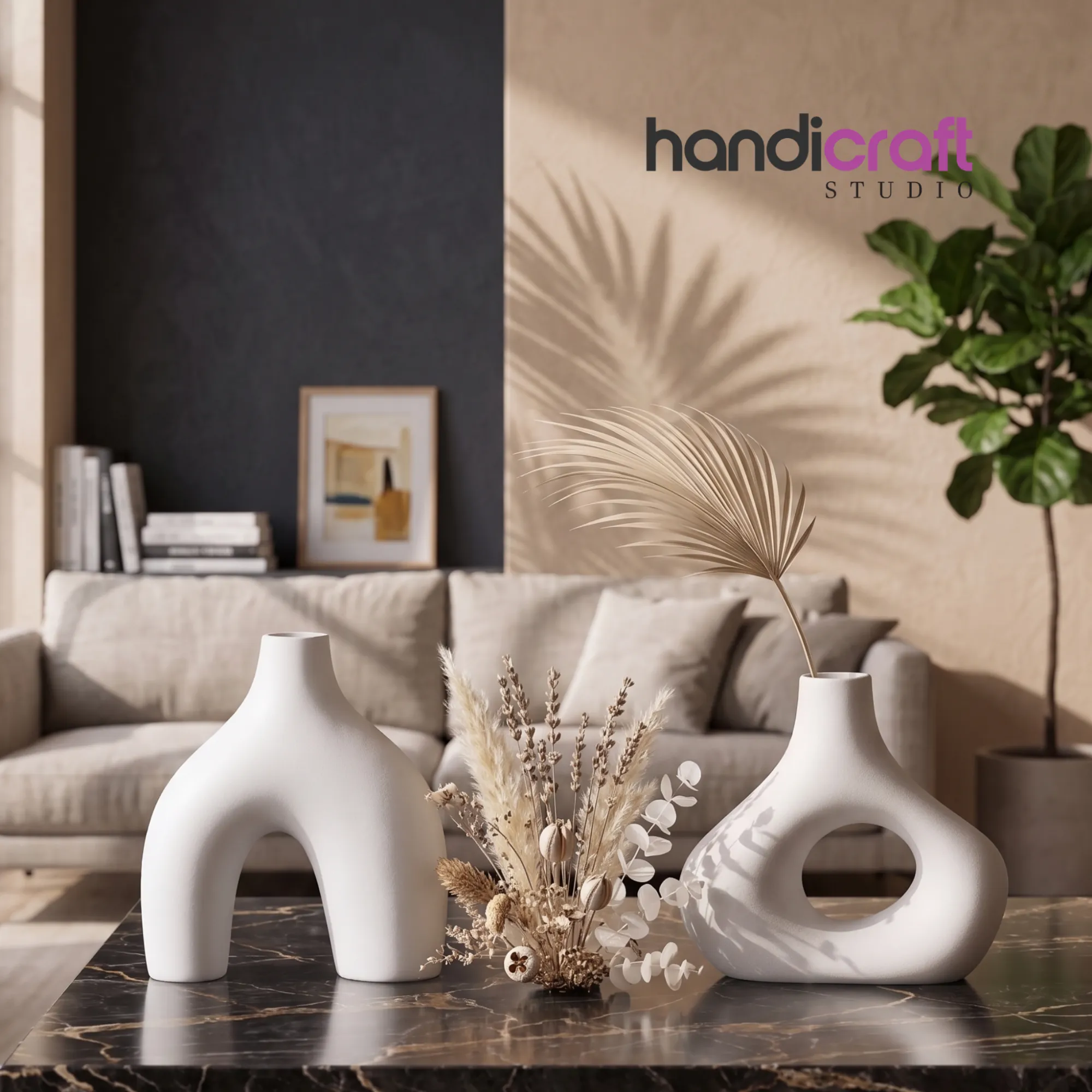 Abstract Donut Vase Ceramic Beauty in Warm Hand Applied Glazes