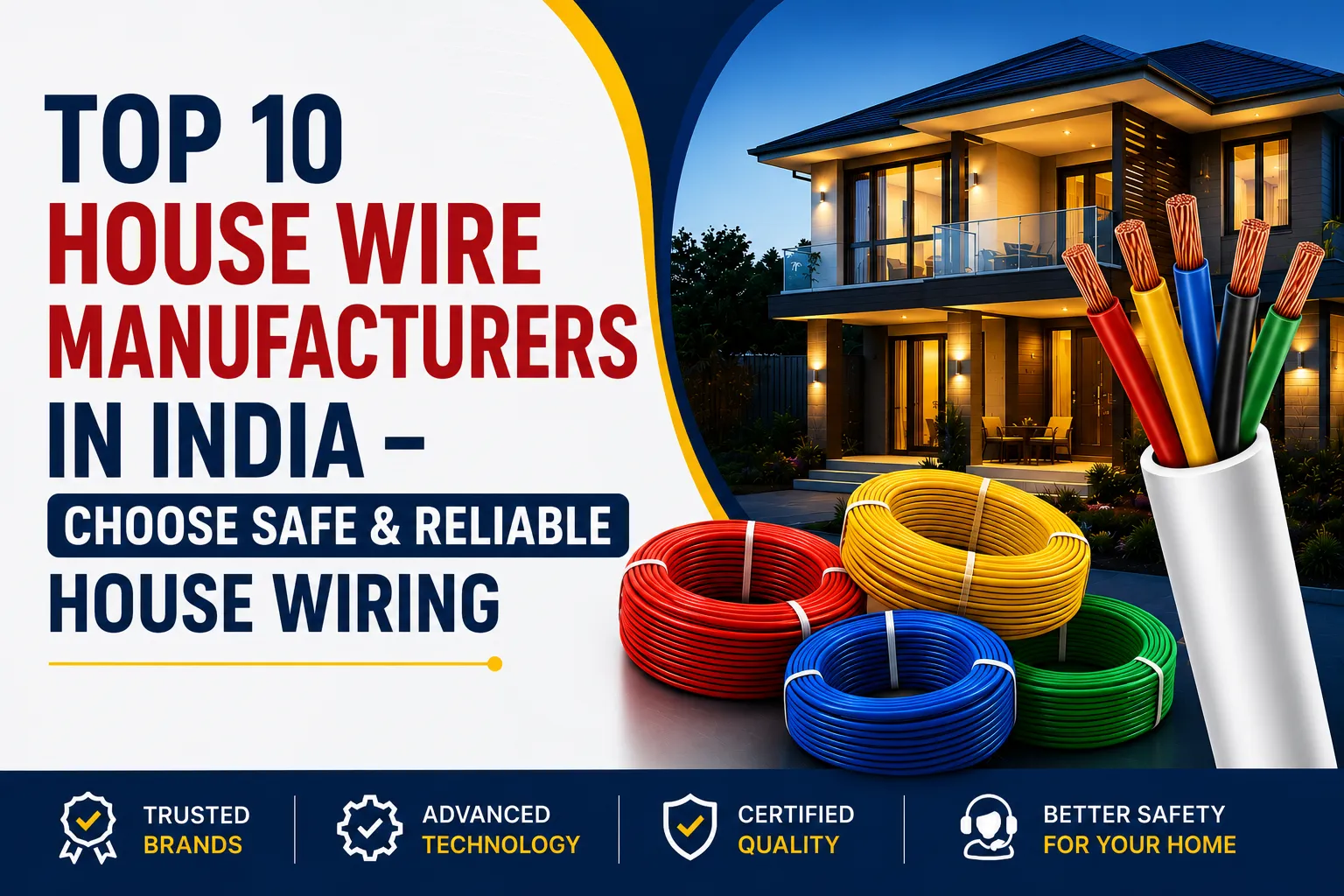 Top 10 House Wire Manufacturers in India – Choose Safe & Reliable House Wiring