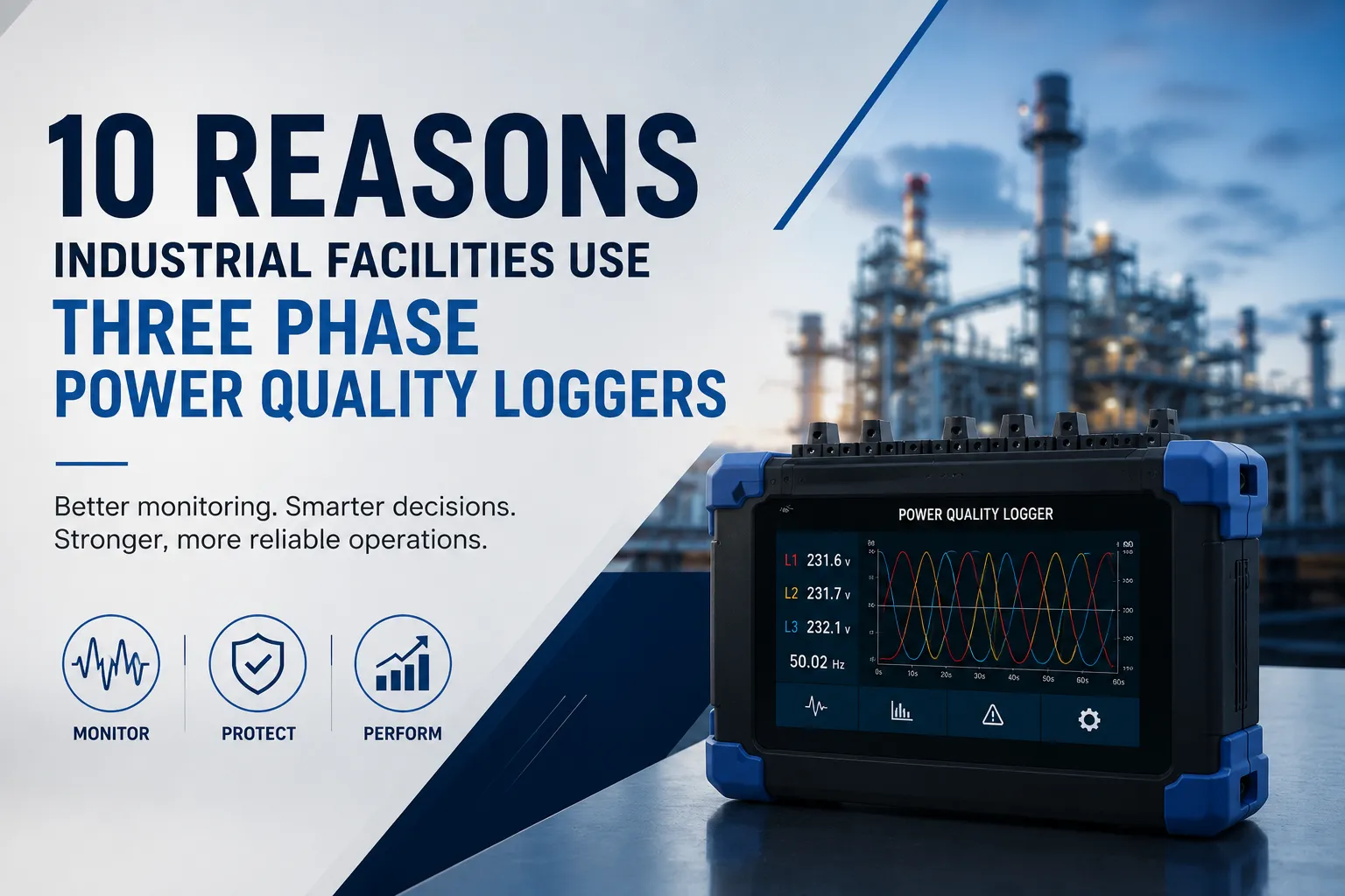 10 Reasons Industrial Facilities Use Three Phase Power Quality Loggers