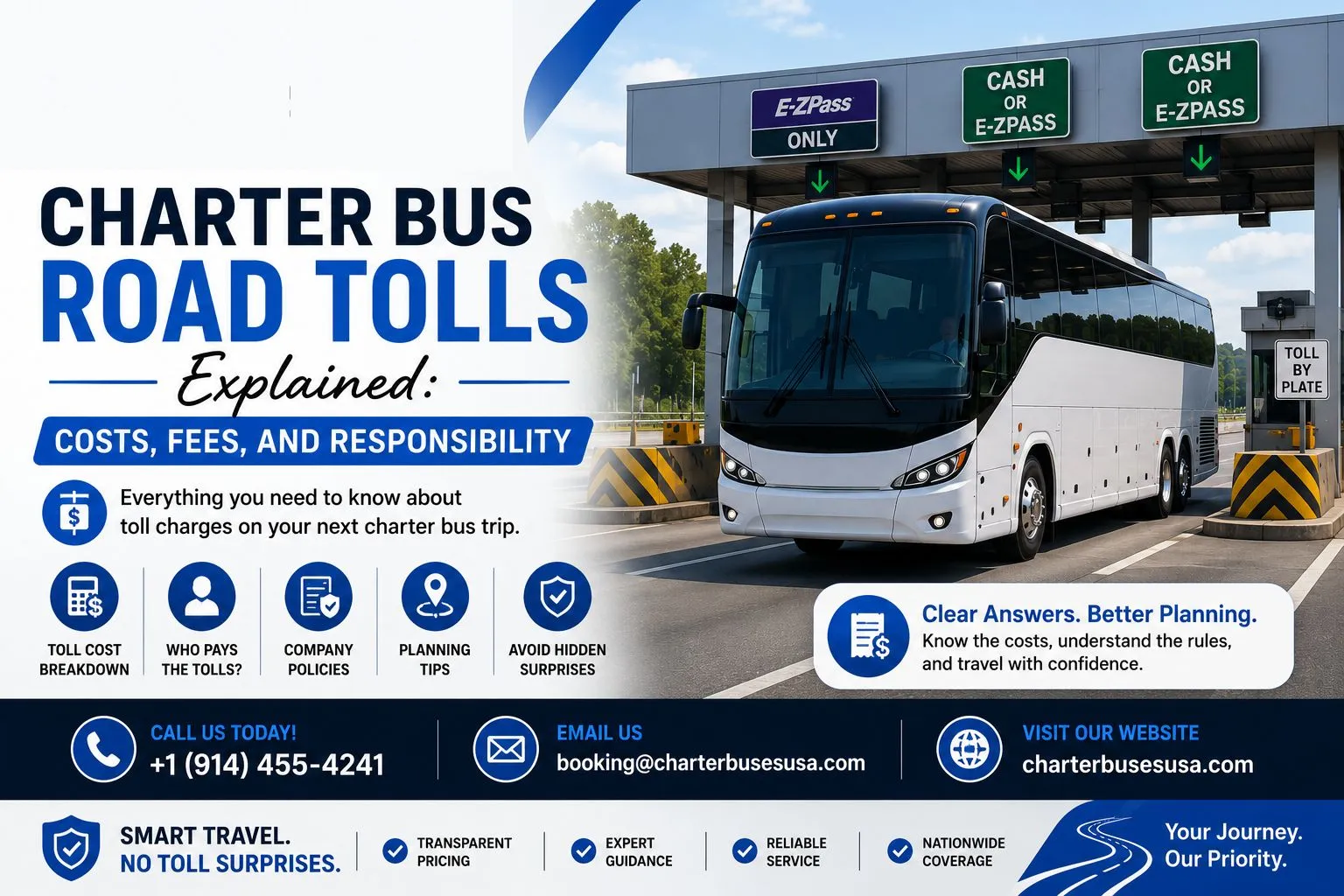 Charter Bus Road Tolls Explained: Costs, Fees, and Responsibility