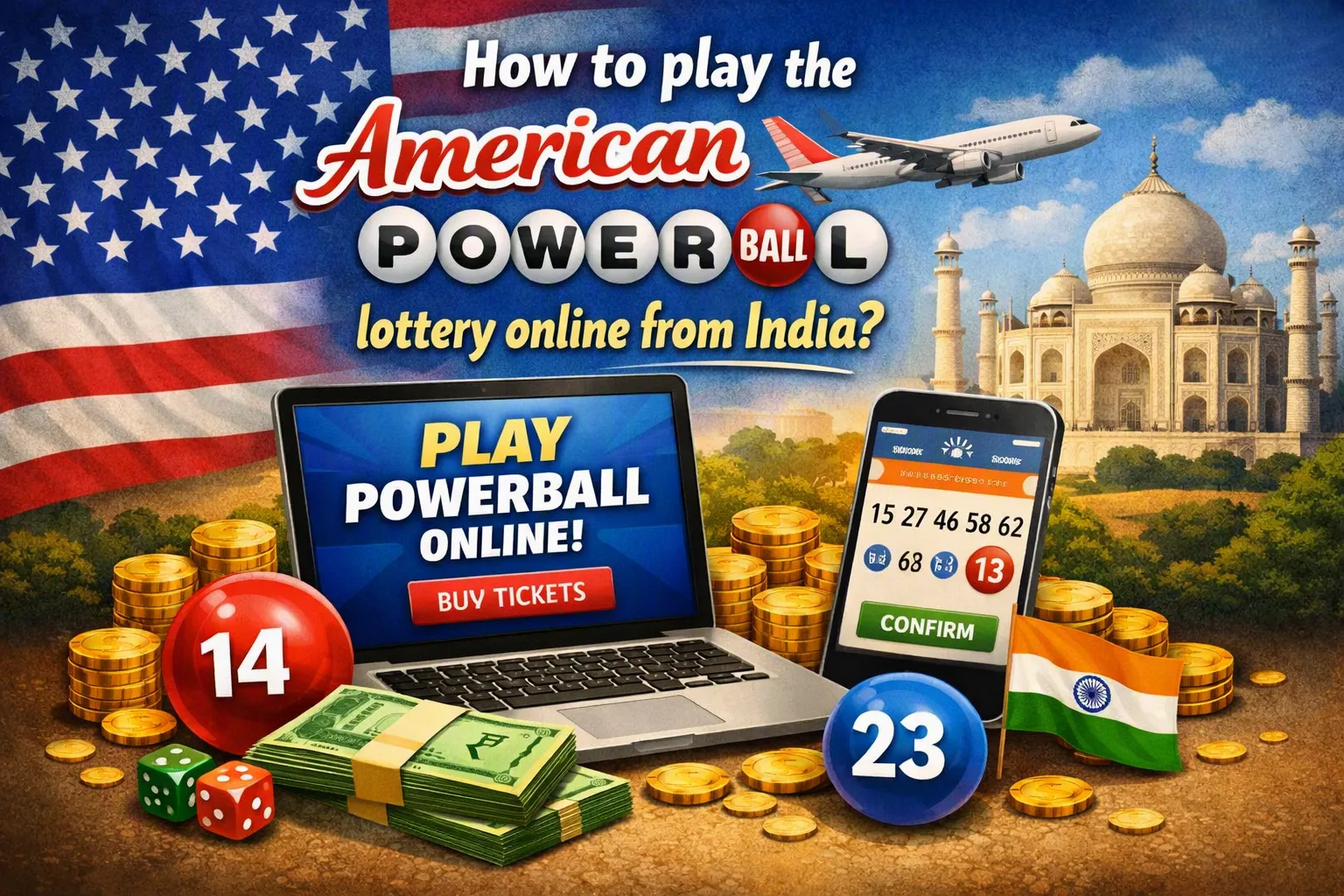 How to play the American Powerball lottery online from India?