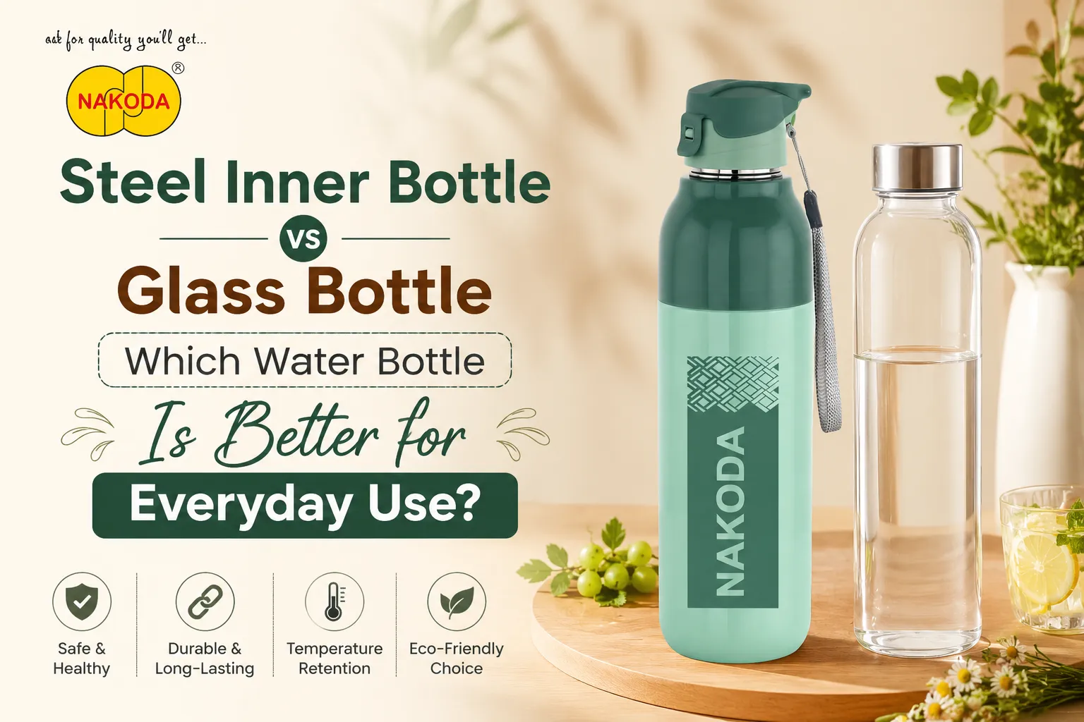 Steel Inner Bottle vs Glass Bottle: Which Water Bottle Is Better for Everyday Use?