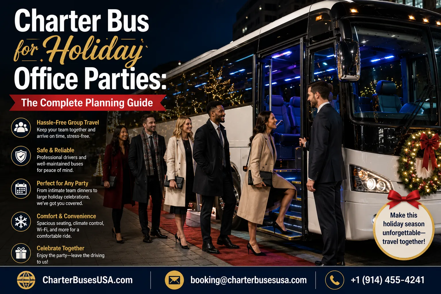 Charter Bus for Holiday Office Parties: The Complete Planning Guide