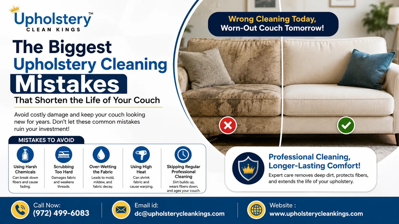 The Biggest Upholstery Cleaning Mistakes That Shorten the Life of Your Couch