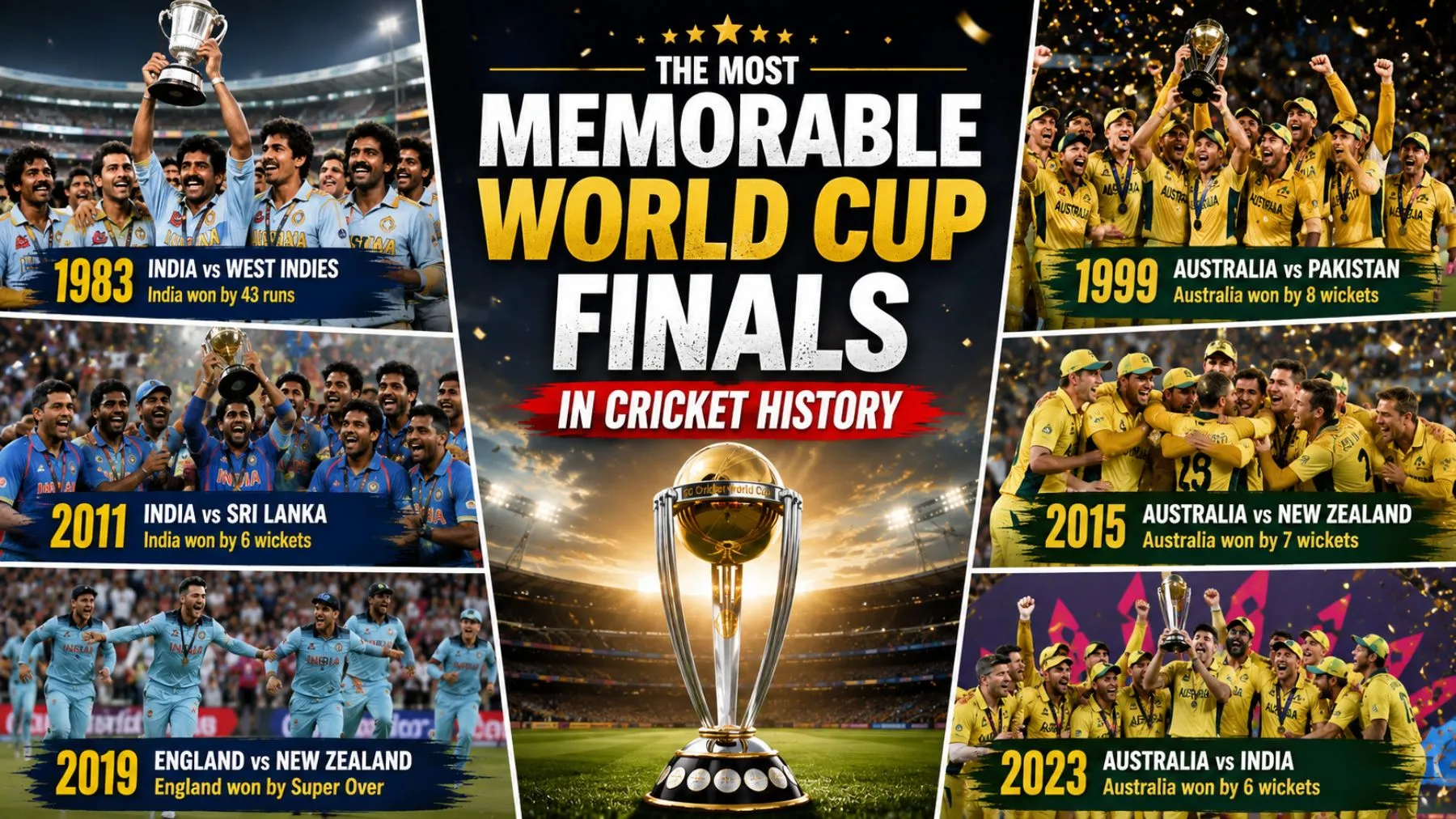 The Most Memorable World Cup Finals in Cricket History